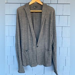 Kolor Japan Unstructured Gray Wool Nylon Raw Hem Cardigan Sweater Jacket 3 M